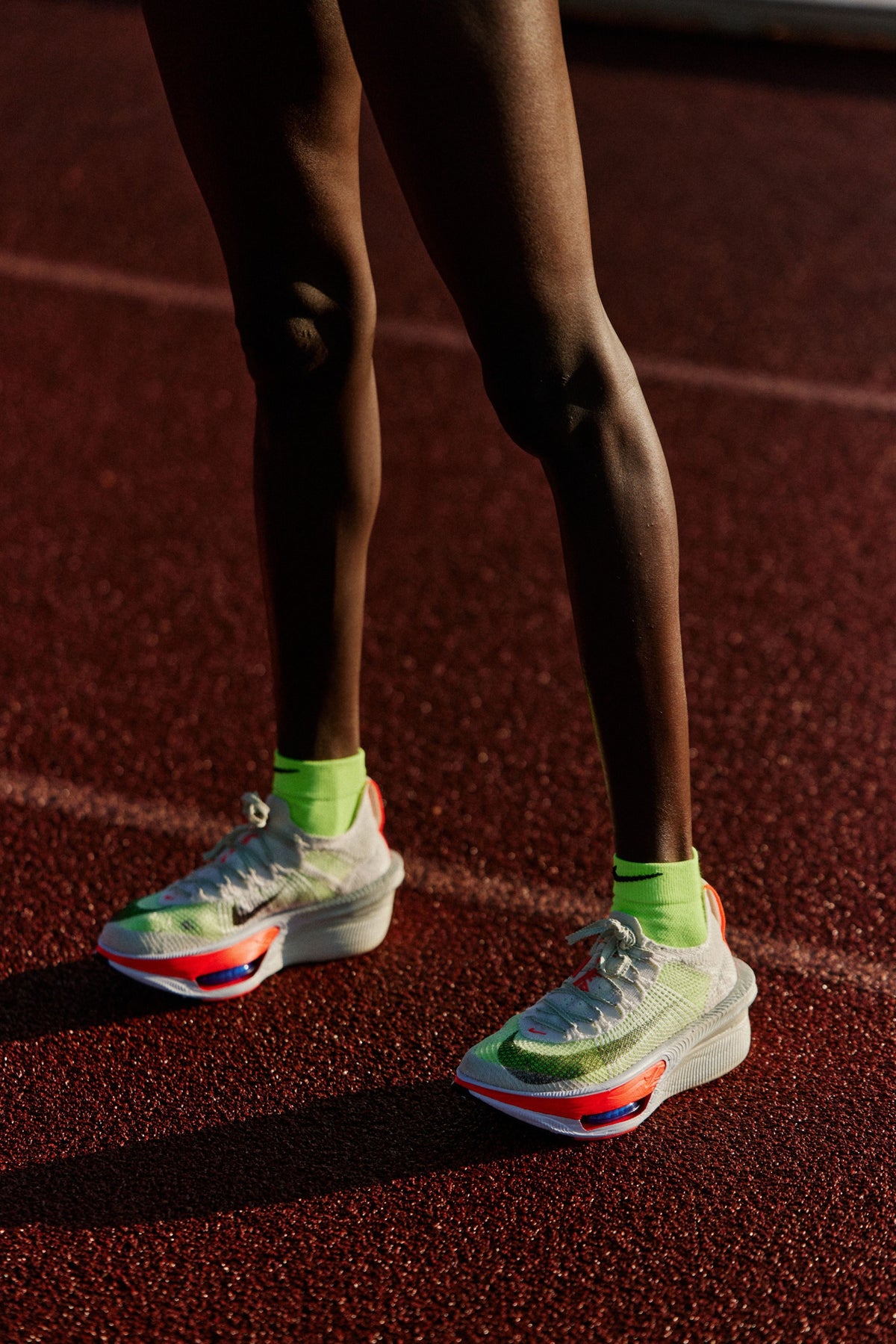 Brigid Kosgei on-track in Nike Alphafly 4 — official Nike newsroom campaign