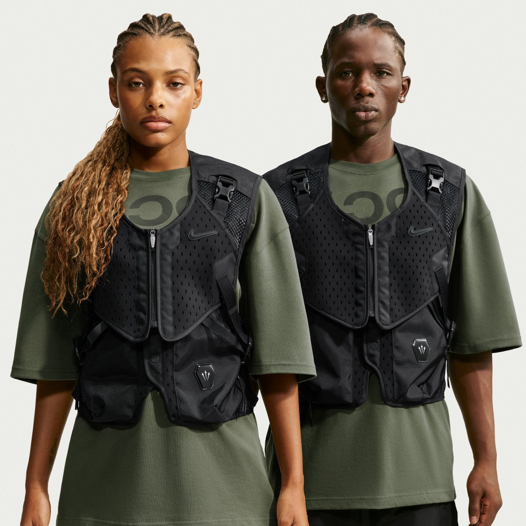 Models in Nike NOCTA Modular Unit Vest over olive Oversized S/S Top — Fullress lookbook