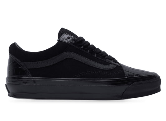 Vans Old Skool LX Croc Leather shoe in the Black colorway, men's footwear