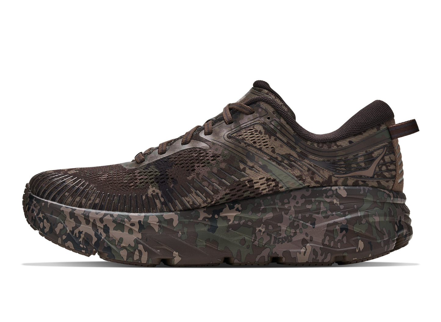 Hoka x BEAMS Bondi 7 in Chestnut / Black Bean