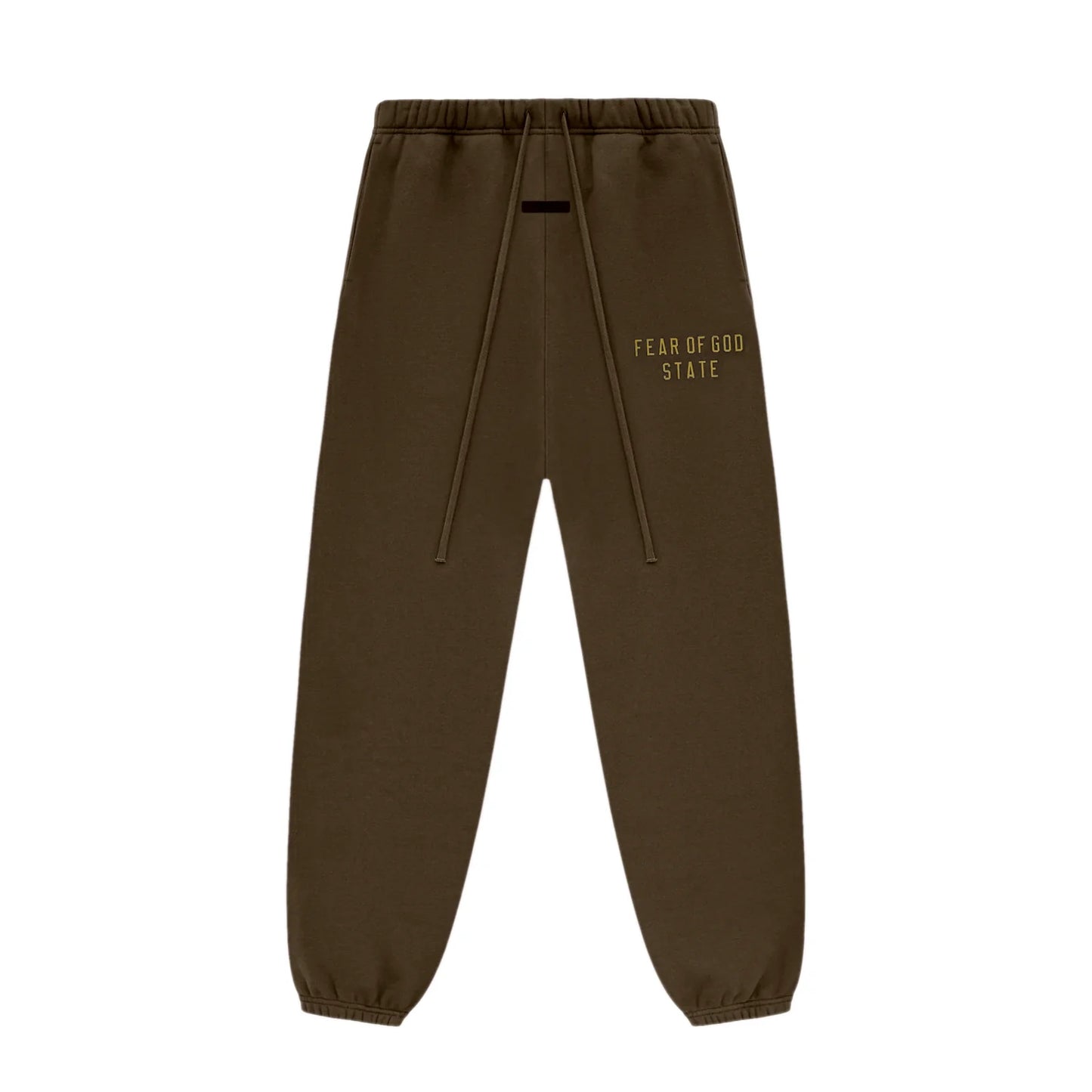 Pantalones de chándal de felpa gruesa Fear of God Essentials en marrón
