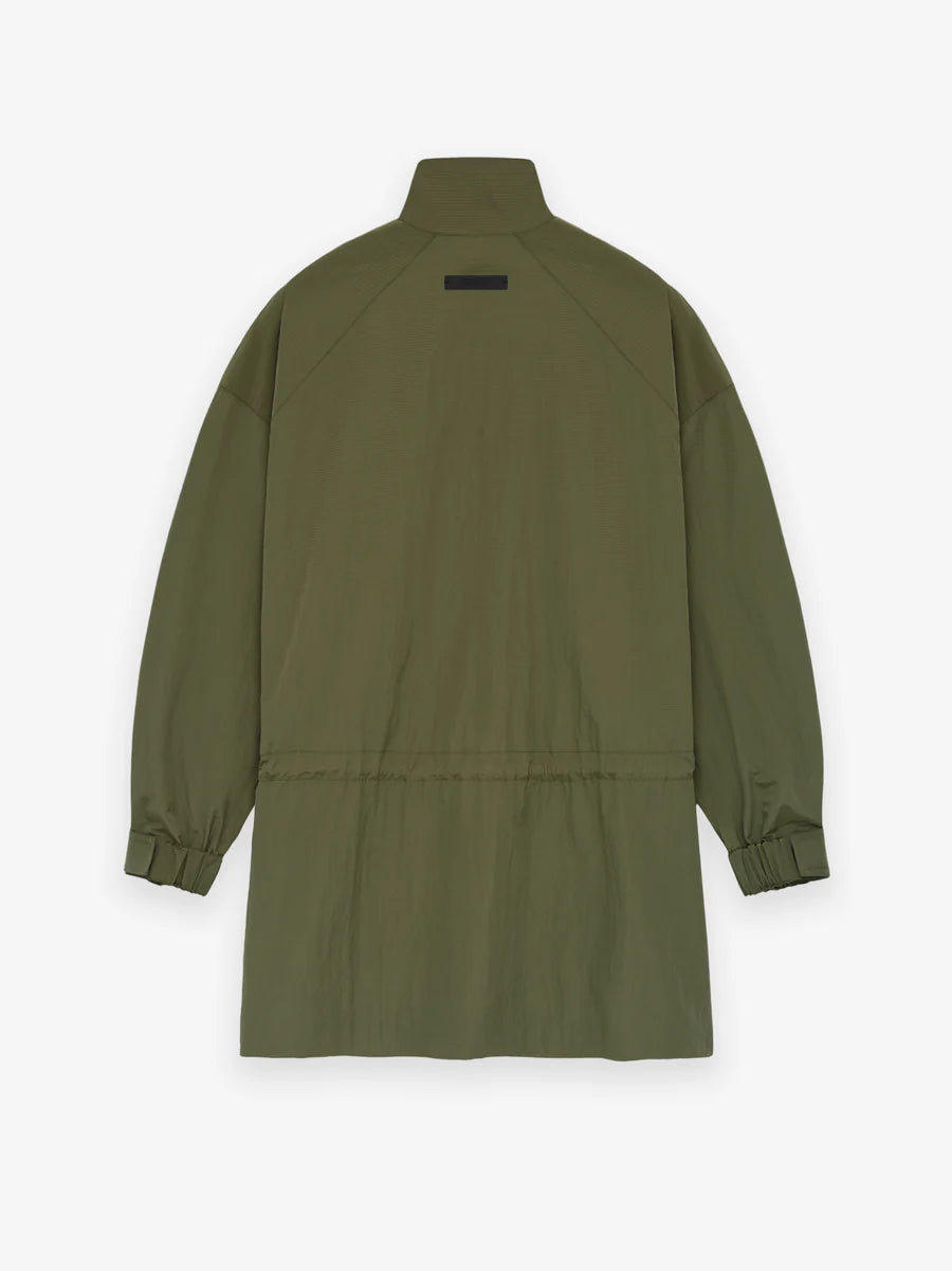 Fear of God Essentials Ripstop Mockneck Anorak in Military - Damaged