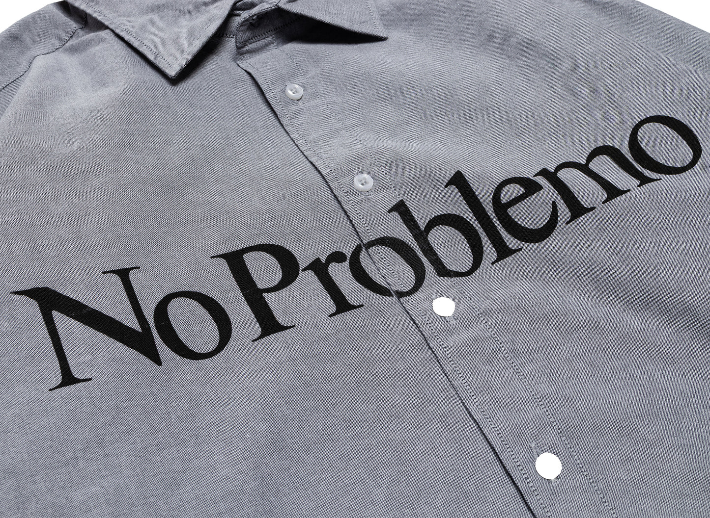 No Problemo Long Sleeve Oxford Shirt in Charcoal
