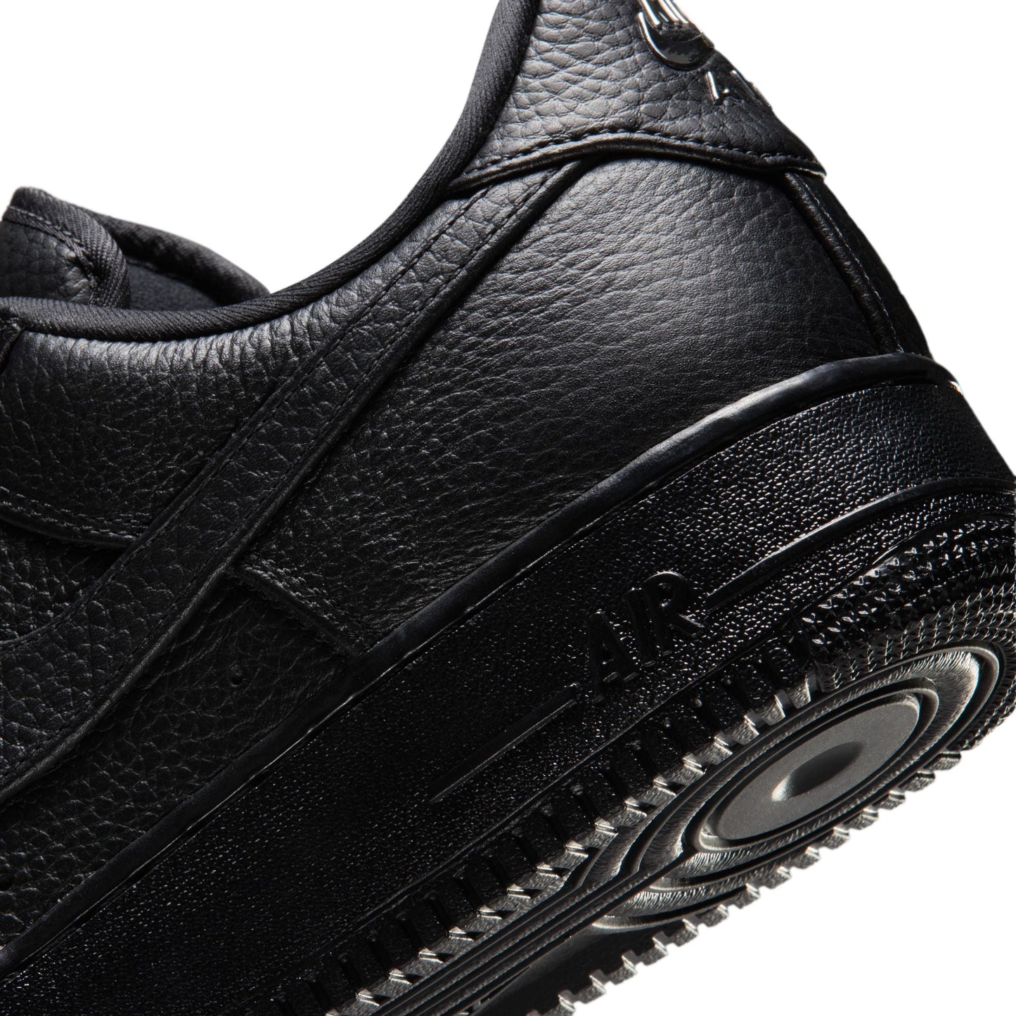 Nike Air Force 1 Low Retro Premium in Black and Metallic Silver, men's sneaker, view 12