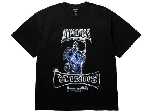 HUF x Three 6 Mafia Sizzurp SS Tee in Black, front view