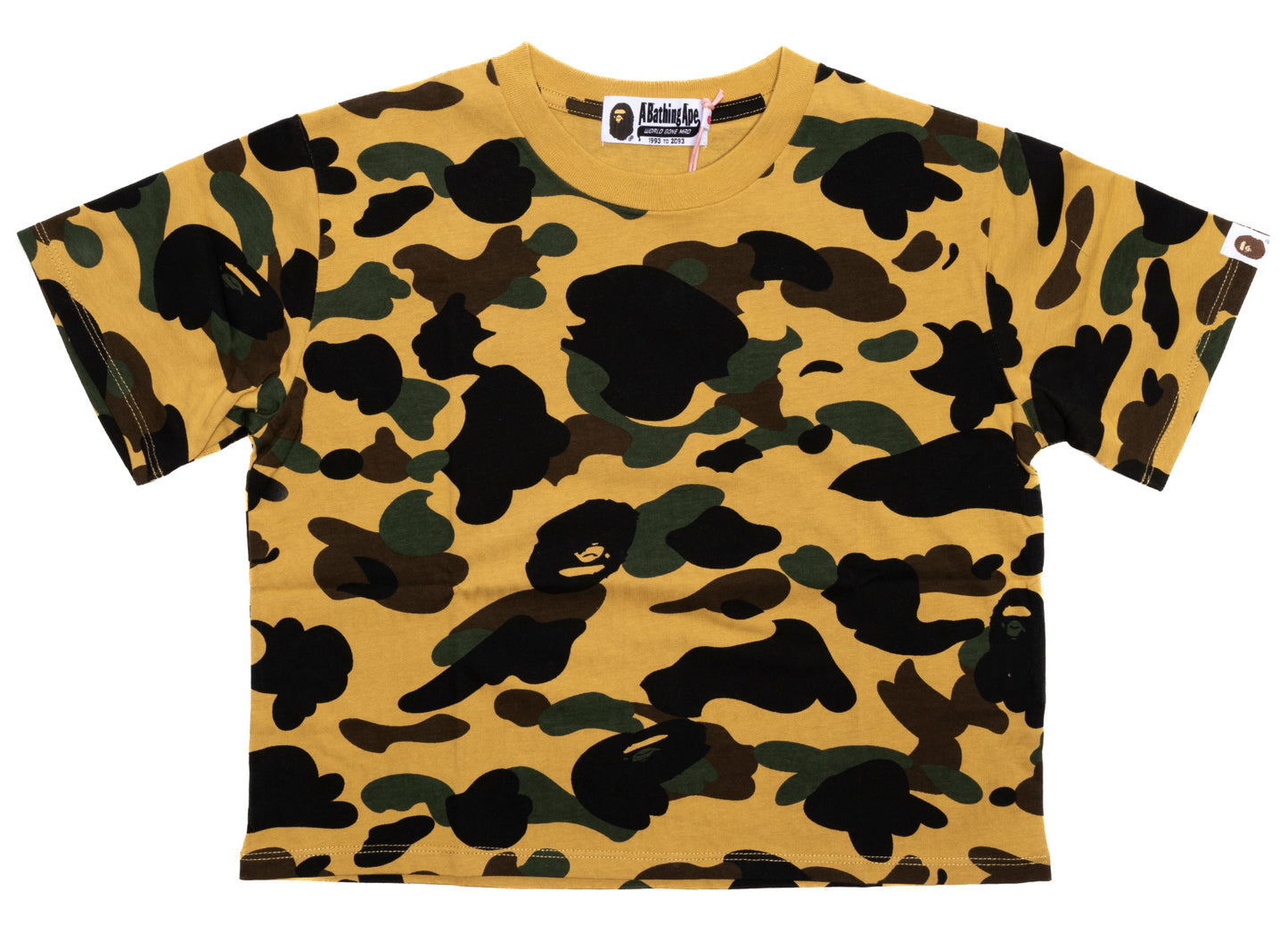 Camiseta Mini 1st Camo A Bathing Ape de mujer en amarillo
