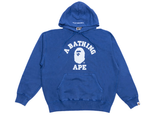 A Bathing Ape College Overdye Pullover Hoodie in Blau