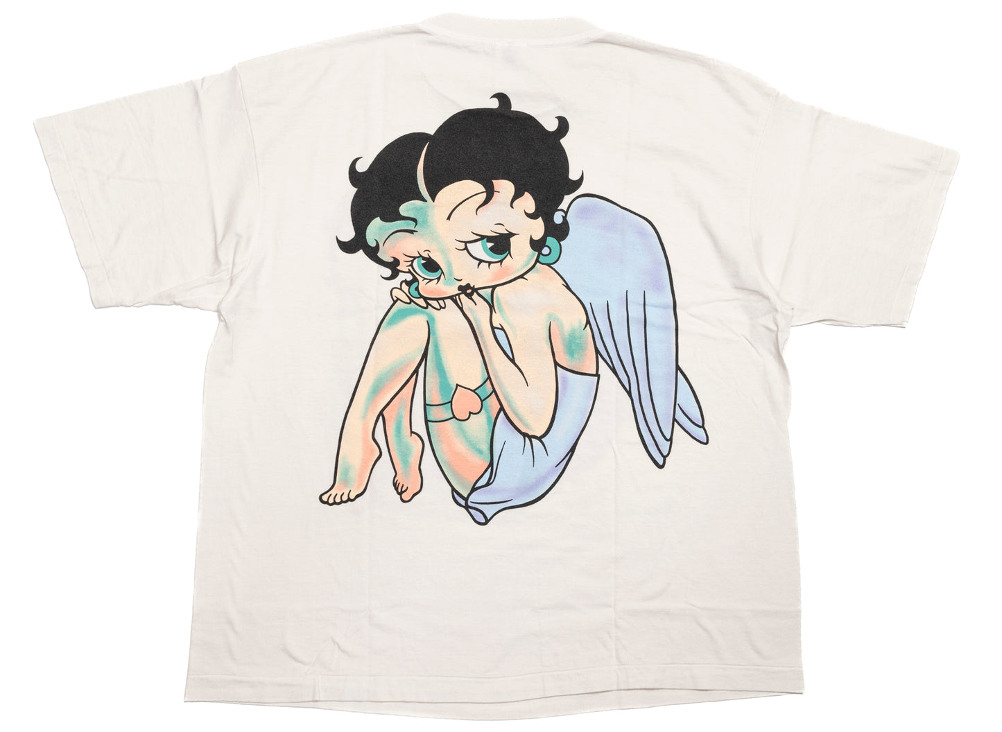 Saint Michael Angel SS T-Shirt in White, men's white short sleeve t-shirt, view 2