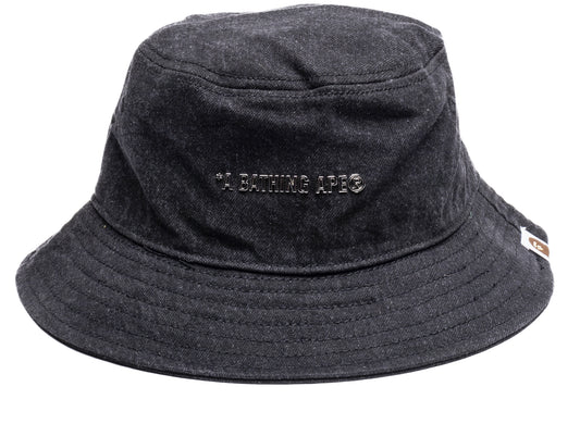 Sombrero de cubo de mezclilla negro A Bathing Ape