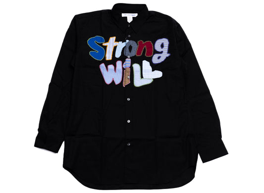 Comme des Garçons SHIRT Besticktes Strong Will Button-Up Hemd