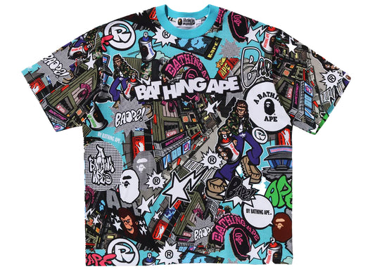 Camiseta A Bathing Ape Comic Art de corte relajado