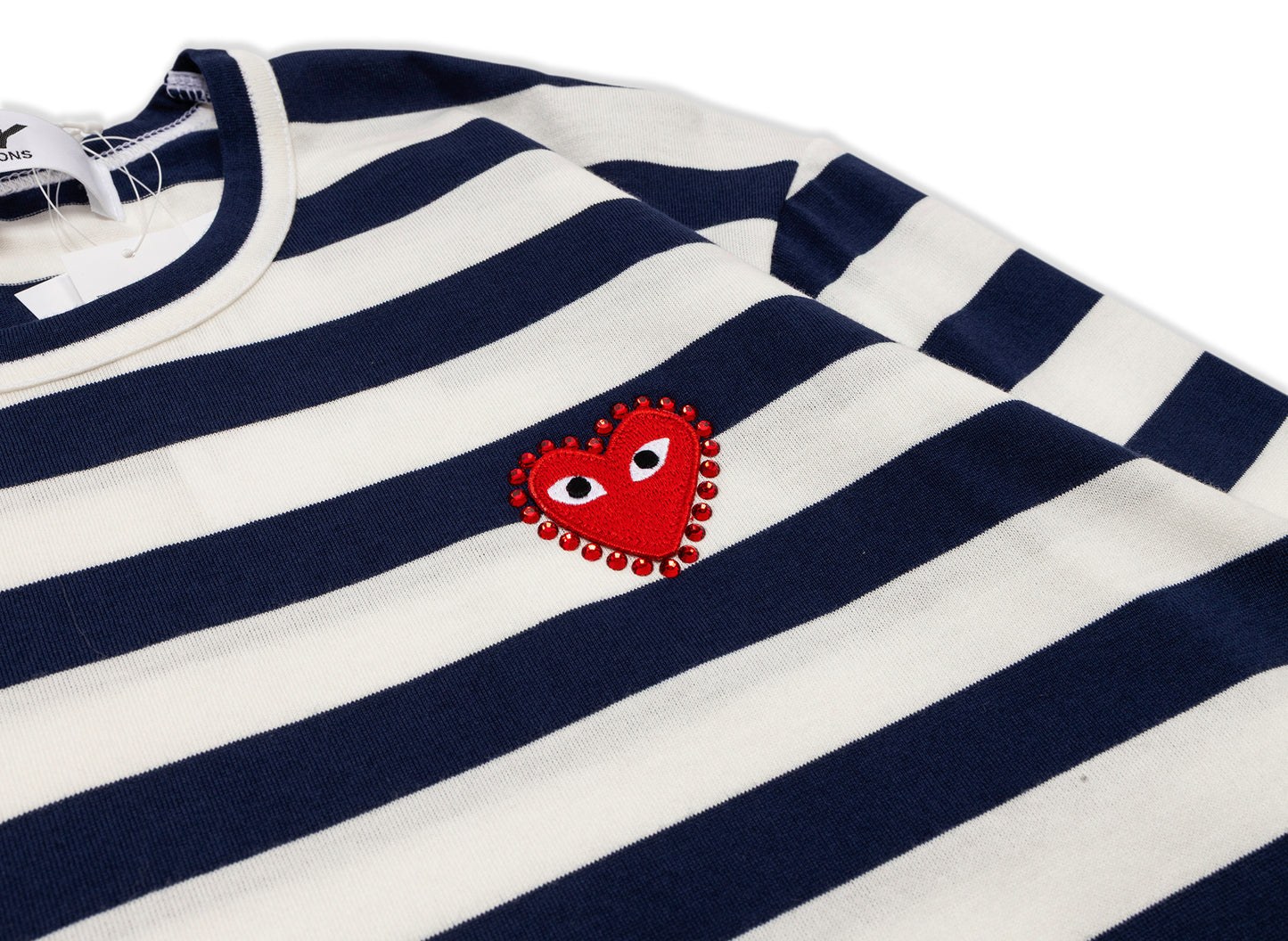 Comme des Garçons PLAY Rhinestone Emblem L/S Tee