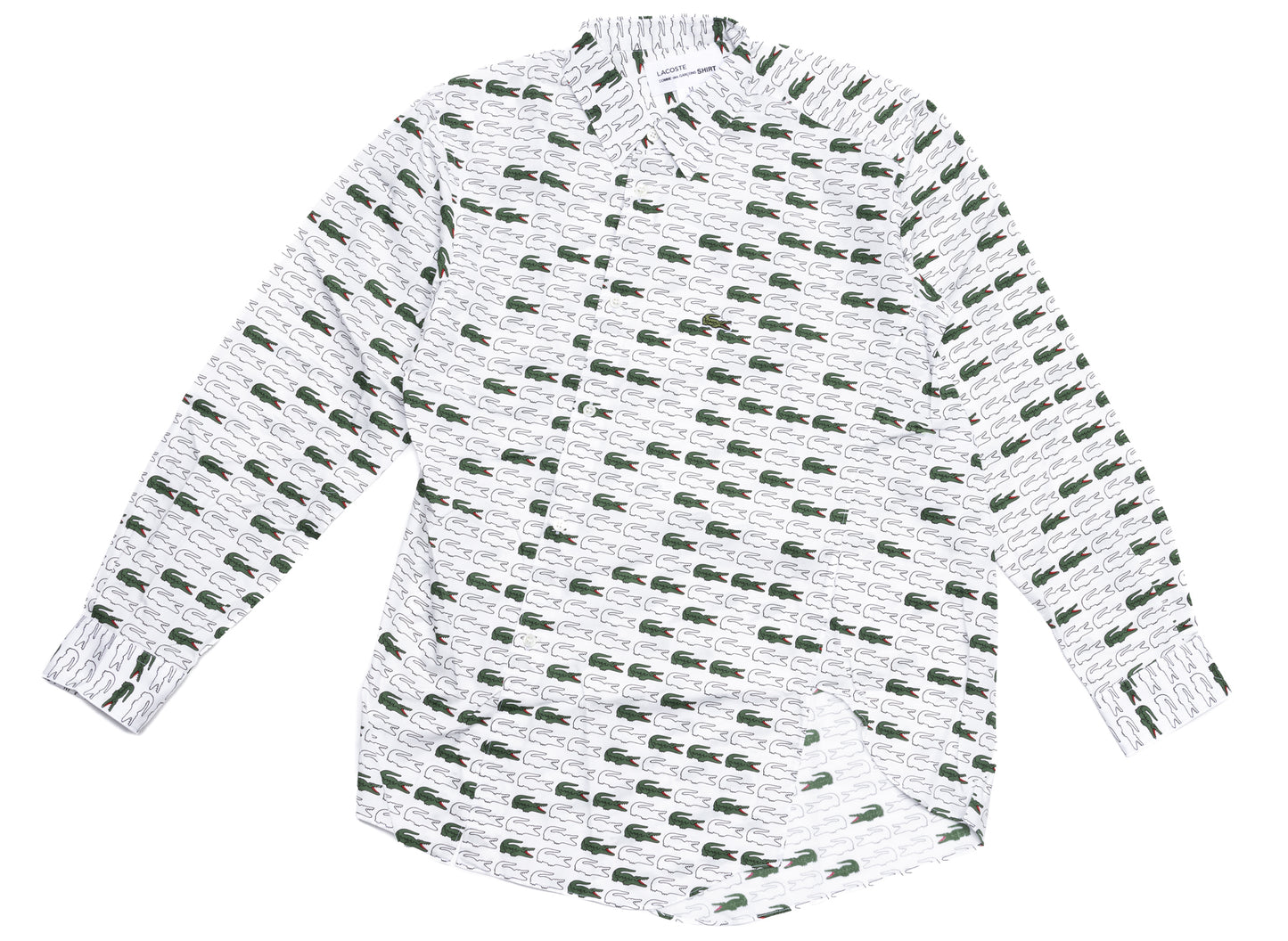 Comme des Garçons SHIRT x Lacoste Hemd mit schrägen Knöpfen und Allover-Print