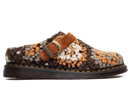 Mules Isham de ante y lana de ganchillo de Dr. Martens en color tostado