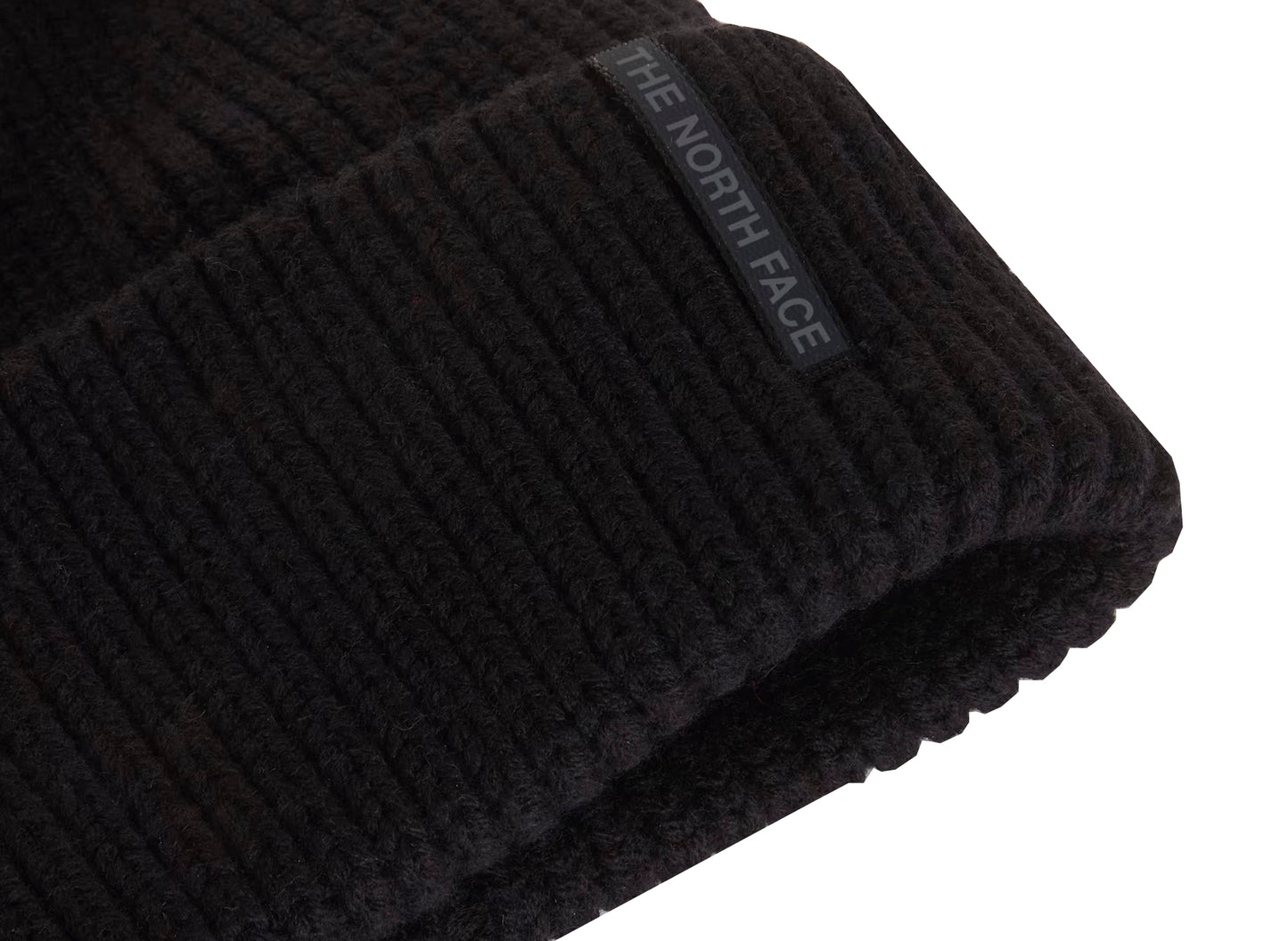 The North Face Wool Blend Beanie in TNF Black, unisex knit beanie, view 2