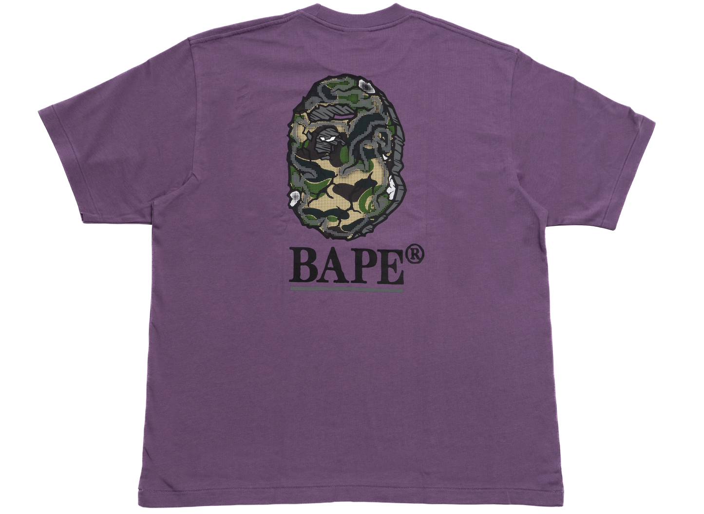 A Bathing Ape Camo Stone Ape Head Relaxed Fit T-Shirt in Lila