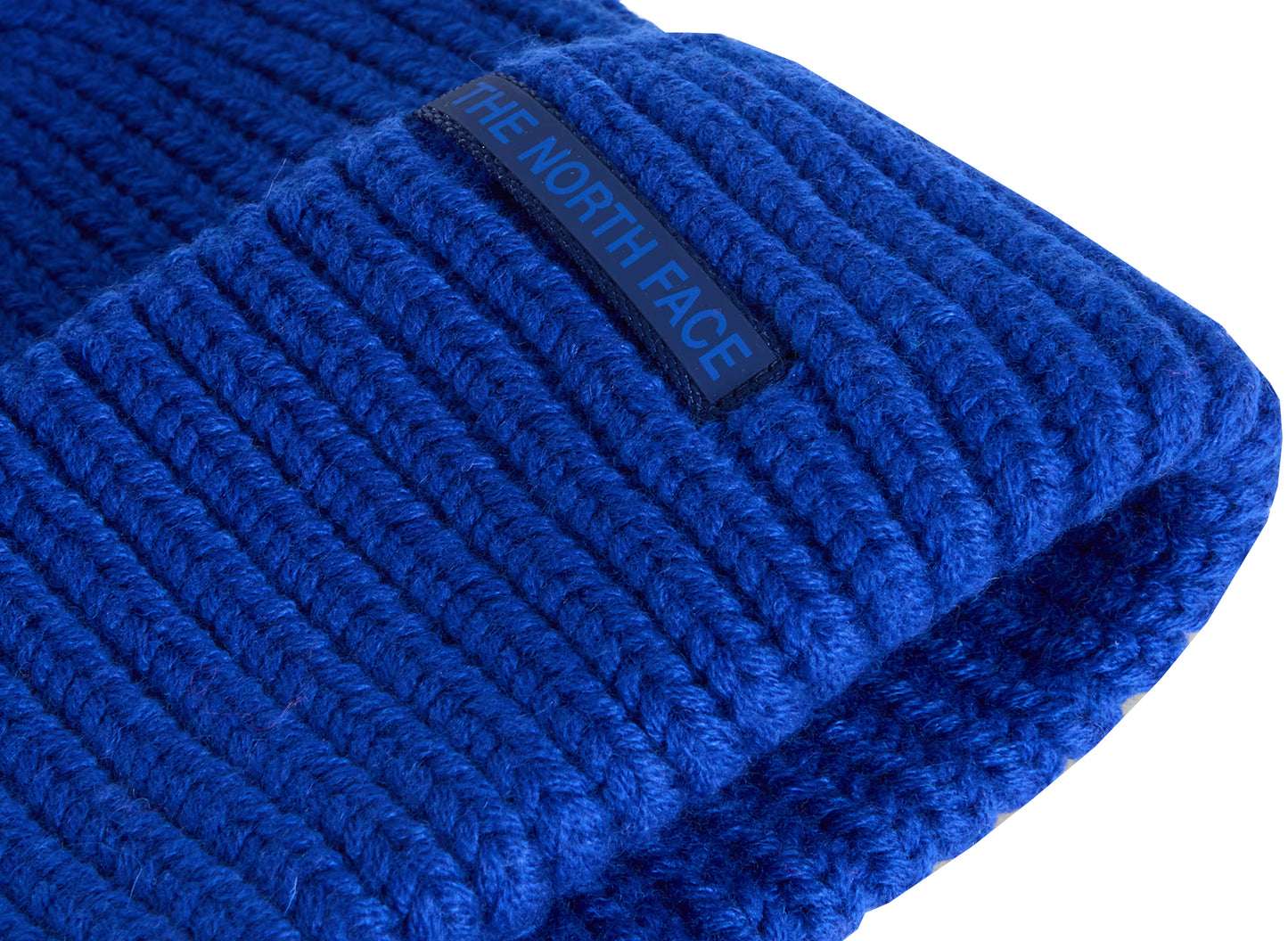 The North Face Wool Blend Beanie in TNF Blue, unisex knit beanie, view 2