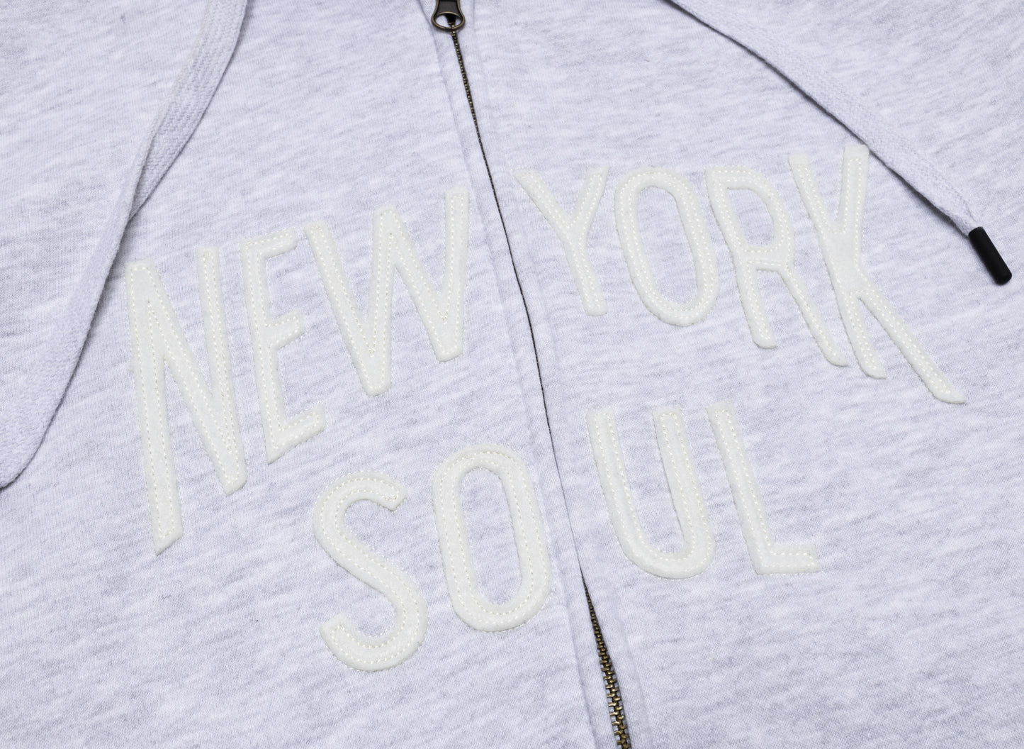 Sudadera con capucha y cremallera 555 Soul Heritage New York Soul en gris jaspeado
