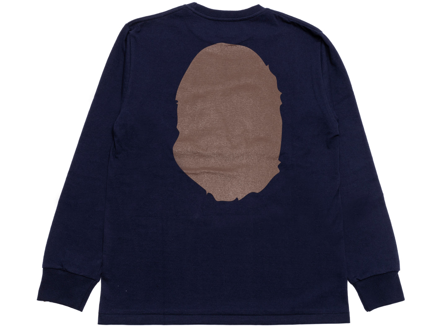 A Bathing Ape Big Ape Head L/S Tee in Navy