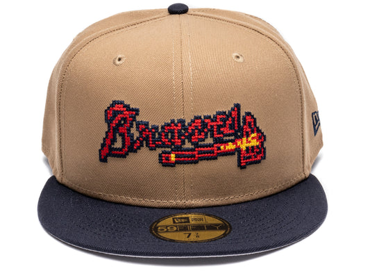 New Era Classic 8-Bit Wordmark Atlanta Braves Fitted Cap