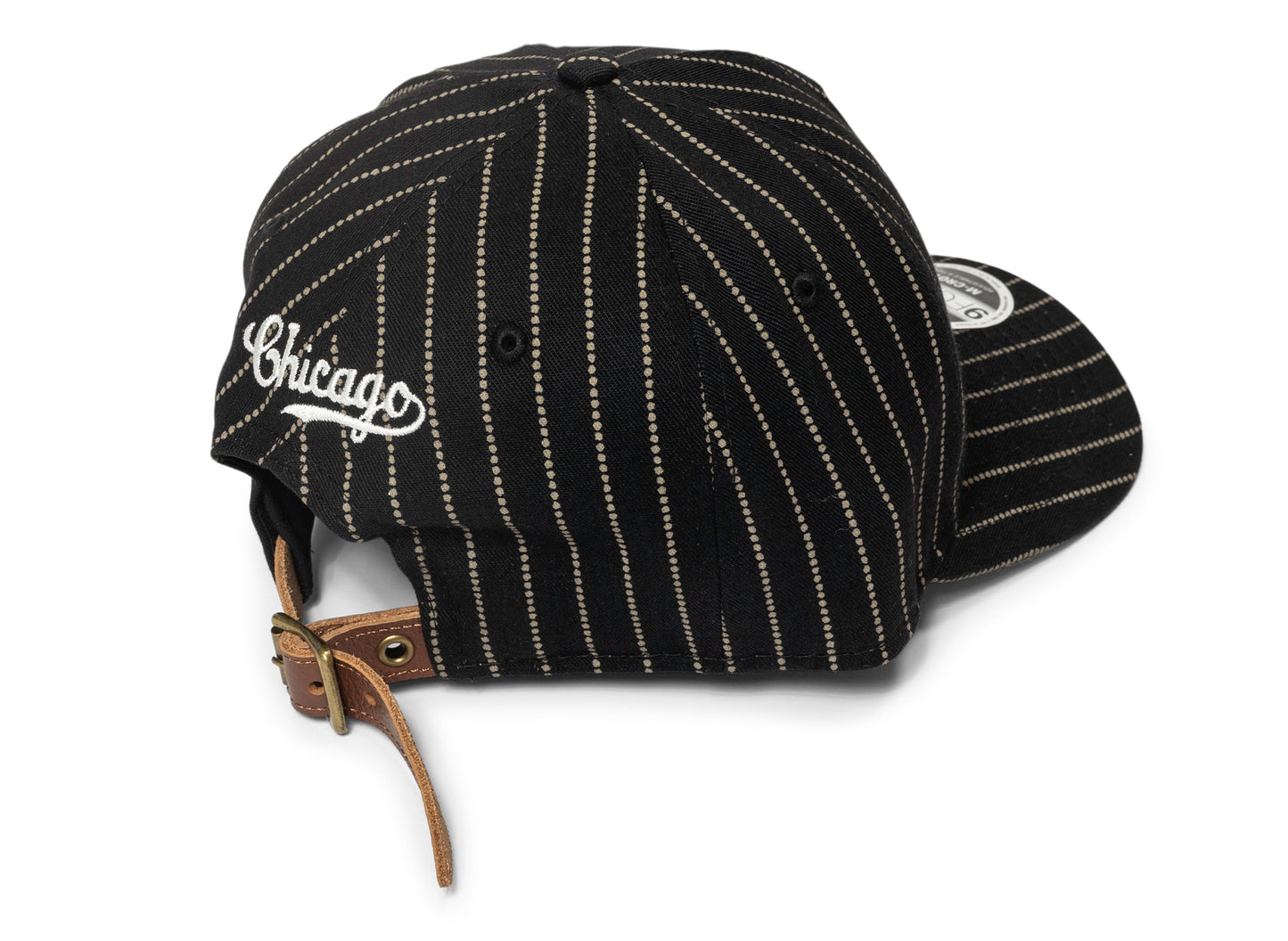 New Era Dotted Pinstripe Chicago Cubs Strapback Hat