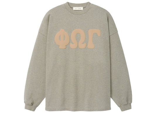 Fear of God Essentials Merch Long Sleeve Tee in Washed Seal Heather, men's t-shirt