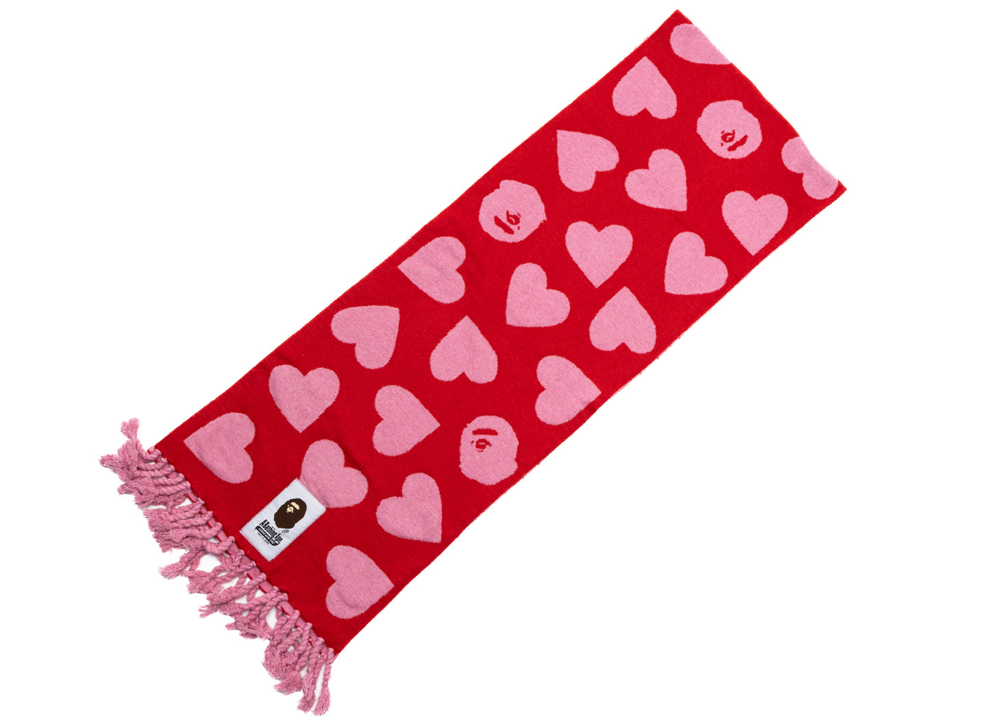 A Bathing Ape I Love Bape Wool Mix Scarf