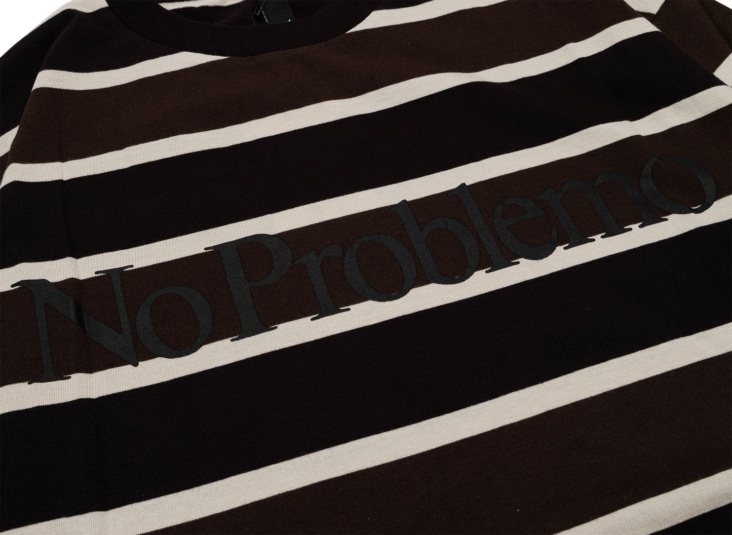 Camiseta de manga larga a rayas No Problemo en marrón