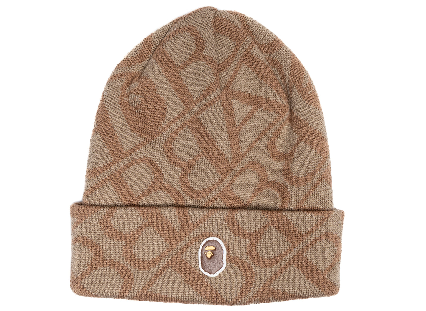 A Bathing Ape Sport Monogram Strickmütze in Beige