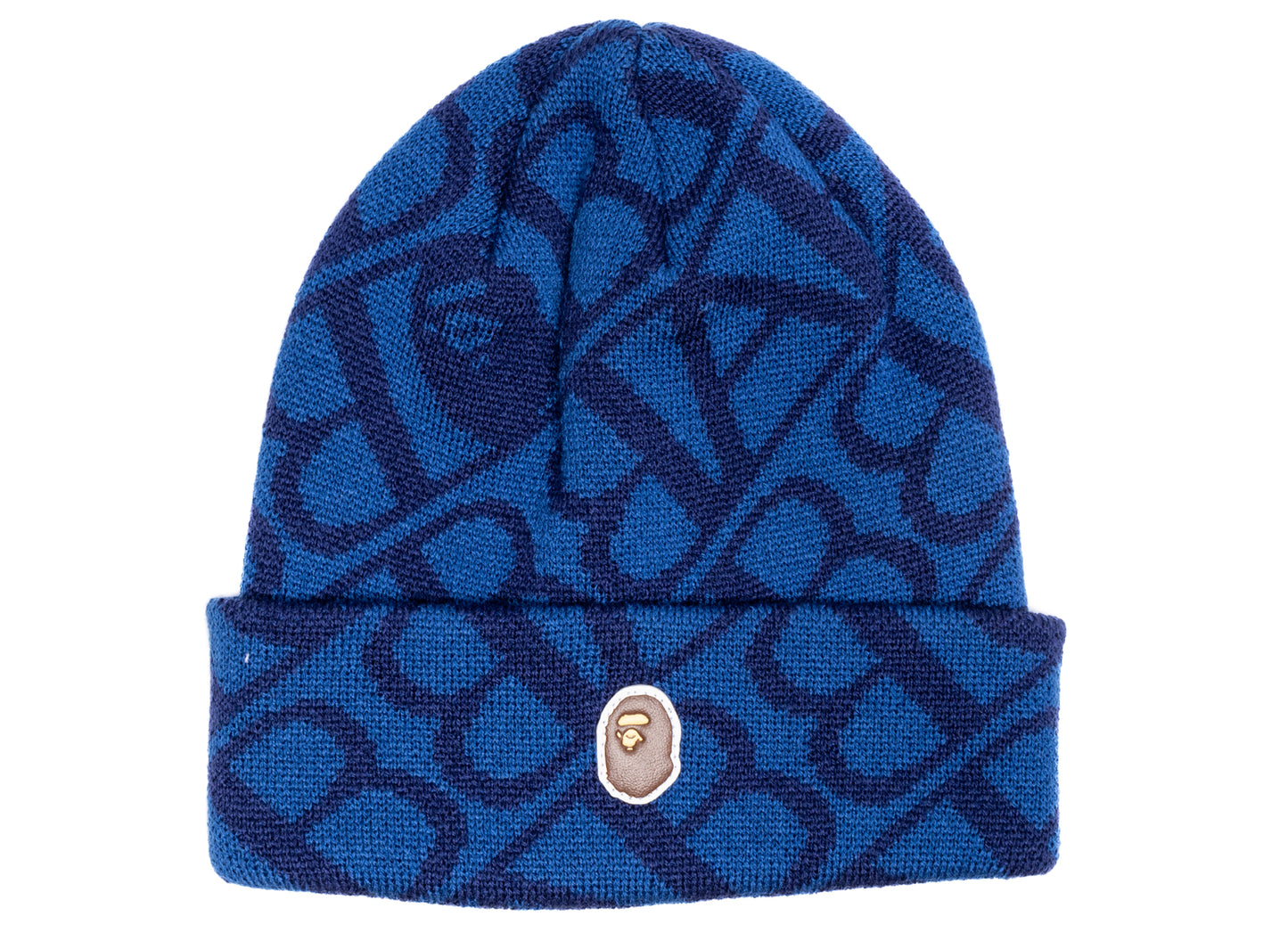 Gorro de punto con monograma deportivo A Bathing Ape en azul
