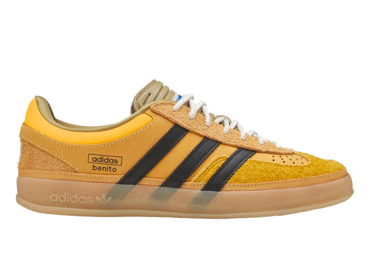 adidas x Bad Bunny Gazelle Indoor in Solar Gold / Core Black / Gum, right side view