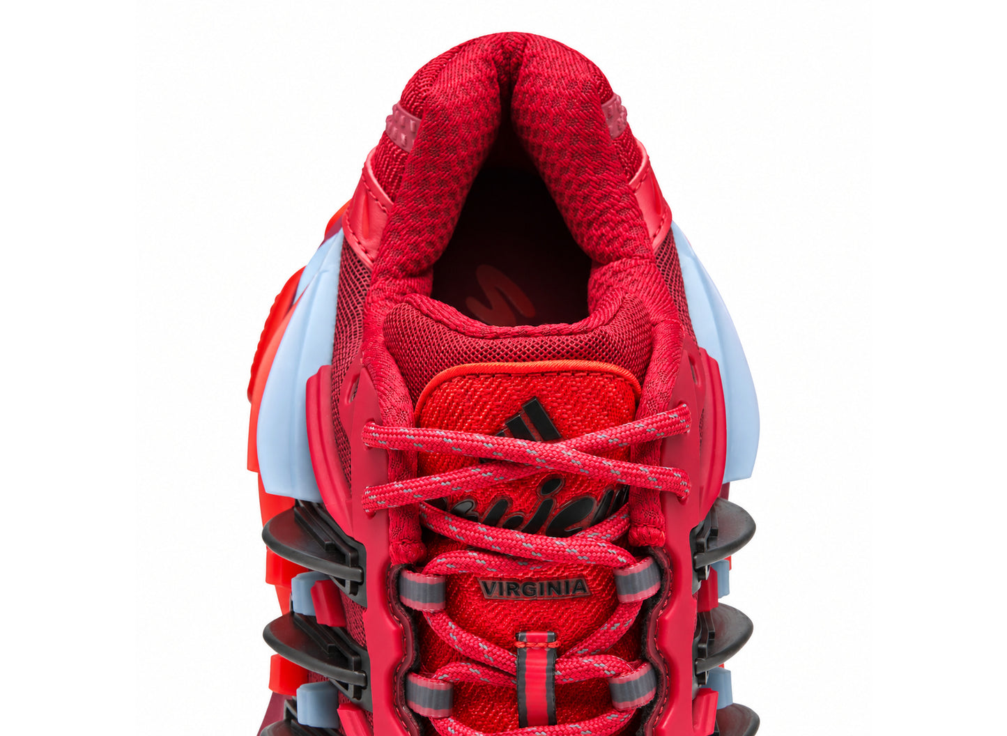 Adidas x Pharrell Williams Adistar Jellyfish KK0633 in Red / Core Black / Team Victory Red — tongue detail