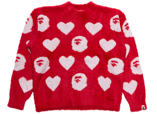 A Bathing Ape I Love Bape Monogram Wool Mix Sweater
