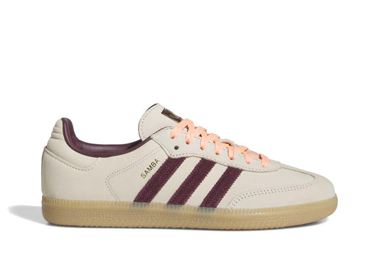 Women's Adidas Samba OG in Wonder White / Maroon