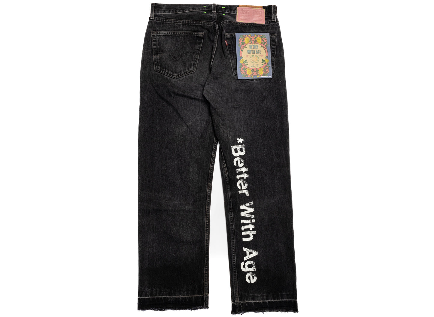 Better With Age Momma Denim in Black, men's handmade denim jeans, view 2
