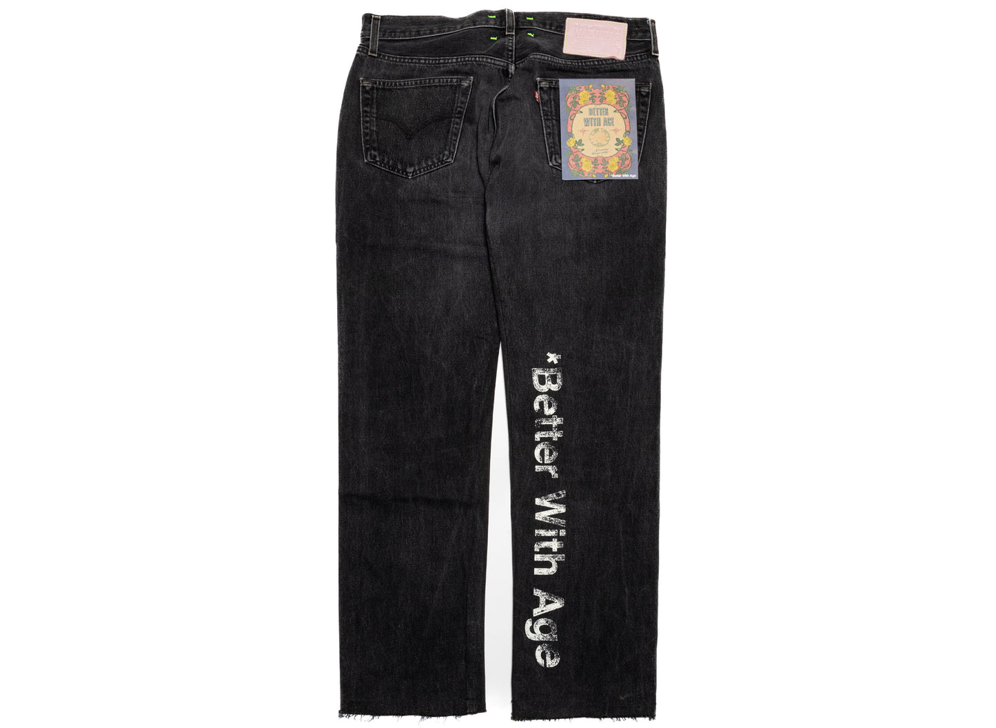 Better With Age Momma Denim in Black, men's handmade denim jeans, view 2