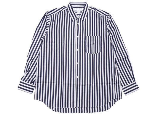 Comme des Garçons SHIRT FOREVER Relaxed Long-Sleeve Shirt in Blue, front view