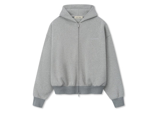 Fear of God Essentials Signature Classic Full Zip Hoodie 'Concrete Heather'