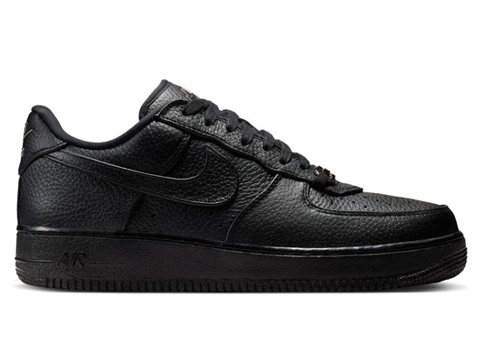 Nike Air Force 1 Low Retro Premium in Black and Metallic Silver, men's sneaker, lead view