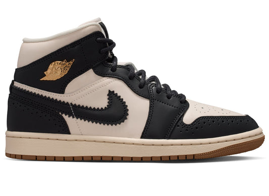 Women's Air Jordan 1 Mid SE in Off Noir / Chalk