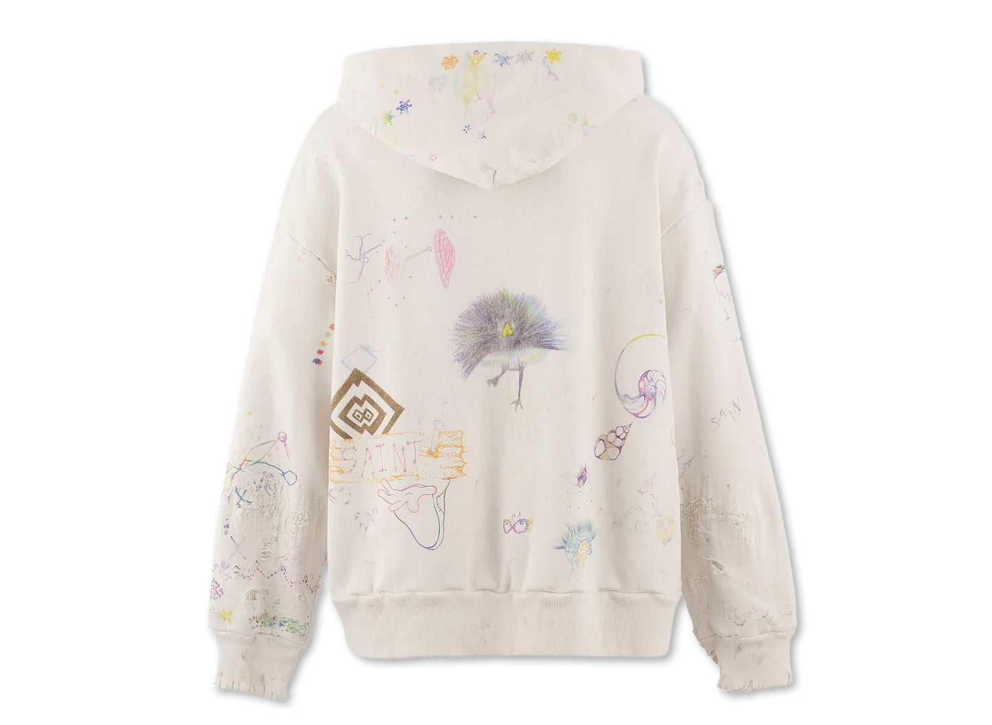 Saint Michael 'Coco Double Face' Hoodie in White — view 2