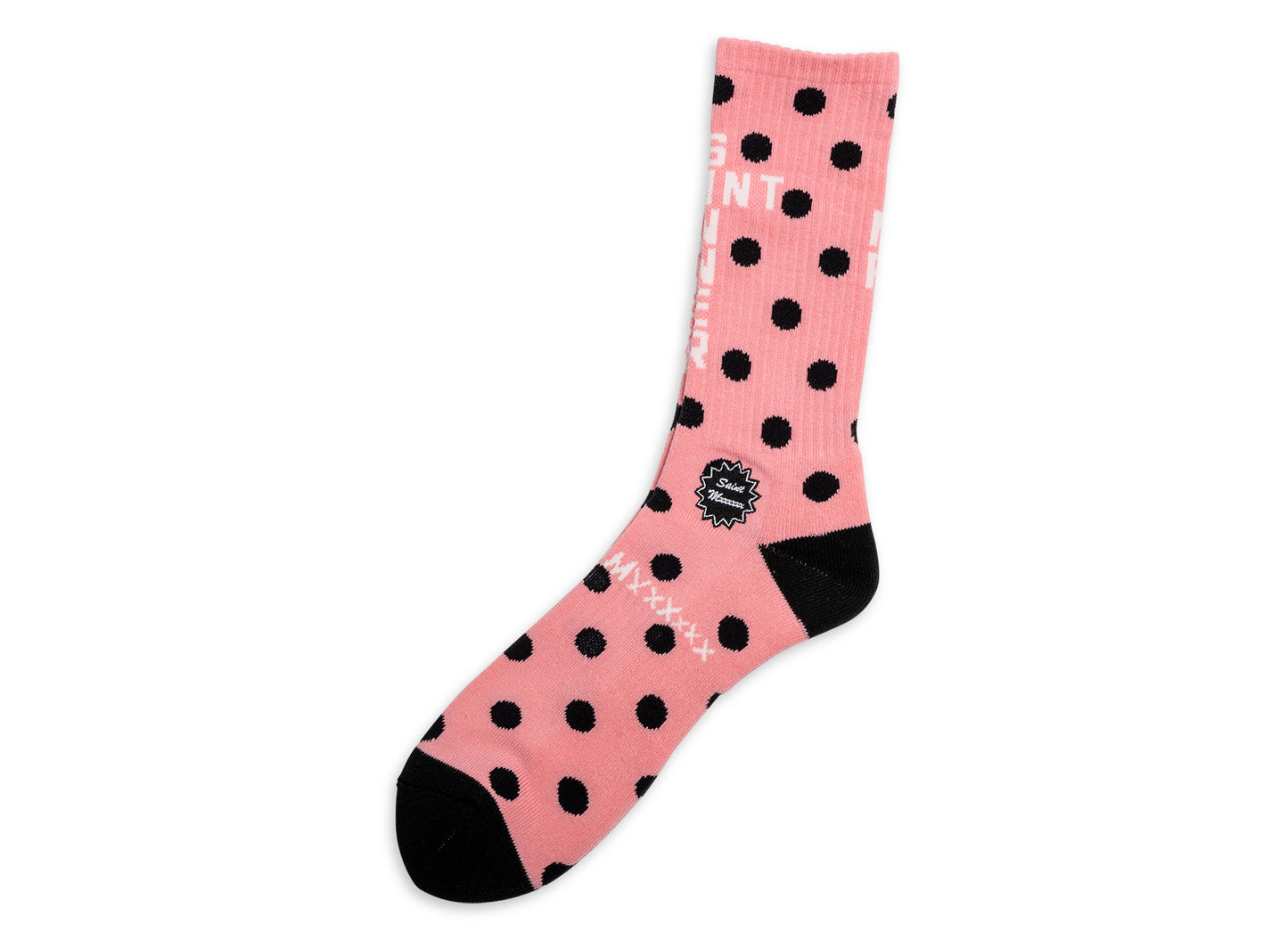 Saint Michael Dot Socks in Pink + Black