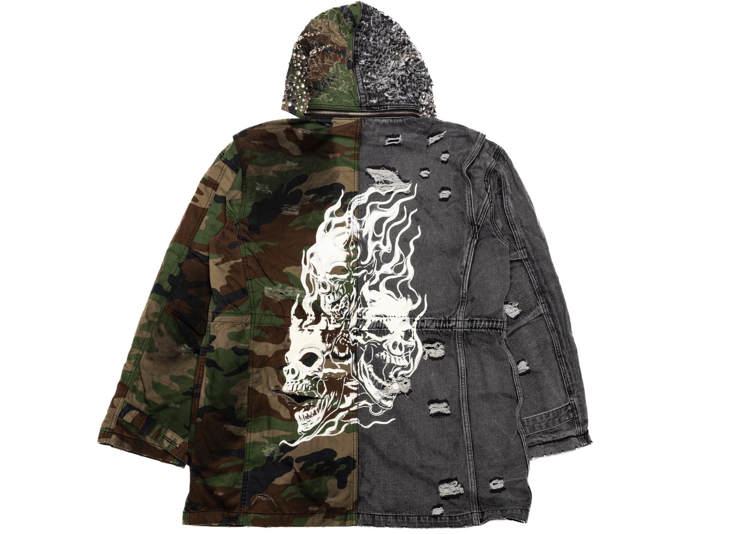 Thug Club TC Hothead M-65 Jacket in Camo / Black, back view