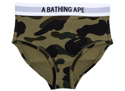 Women's A Bathing Ape 1st Camo Underwear Shorts in Green