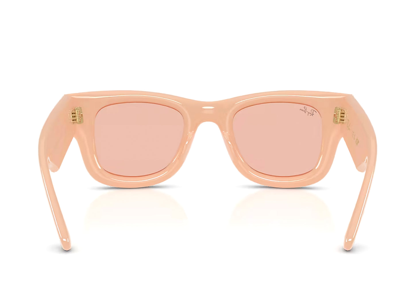 Ray-Ban Wayfarer Puffer Solid Nude mit dunkelrosafarbenen Gläsern