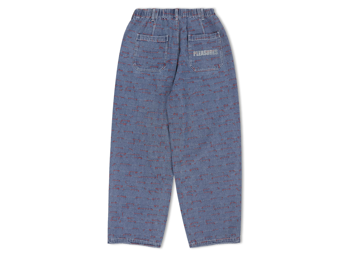 Pleasures Strokes Denim Parachute Pants in Indigo
