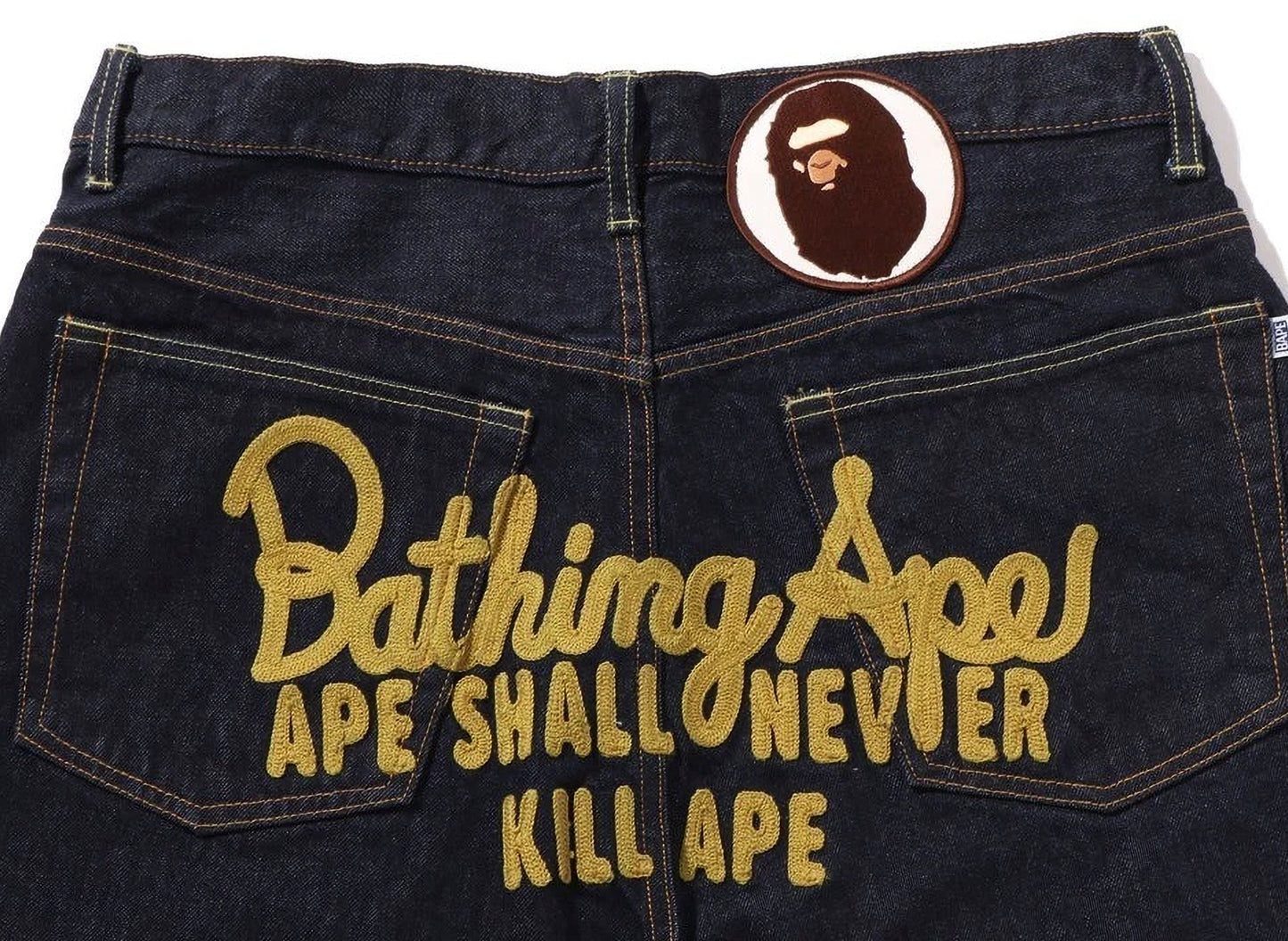 A Bathing Ape Champion Denim Pants in Indigo