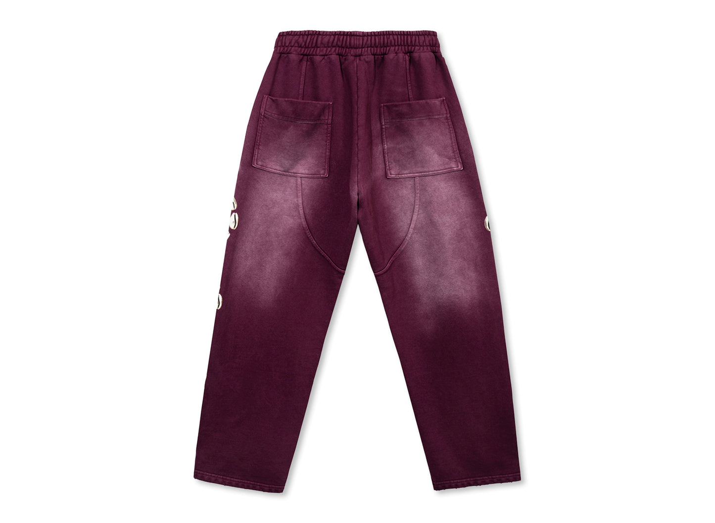 Barriers Cowrie Shell Sweatpant in Burgundy Marble Dye