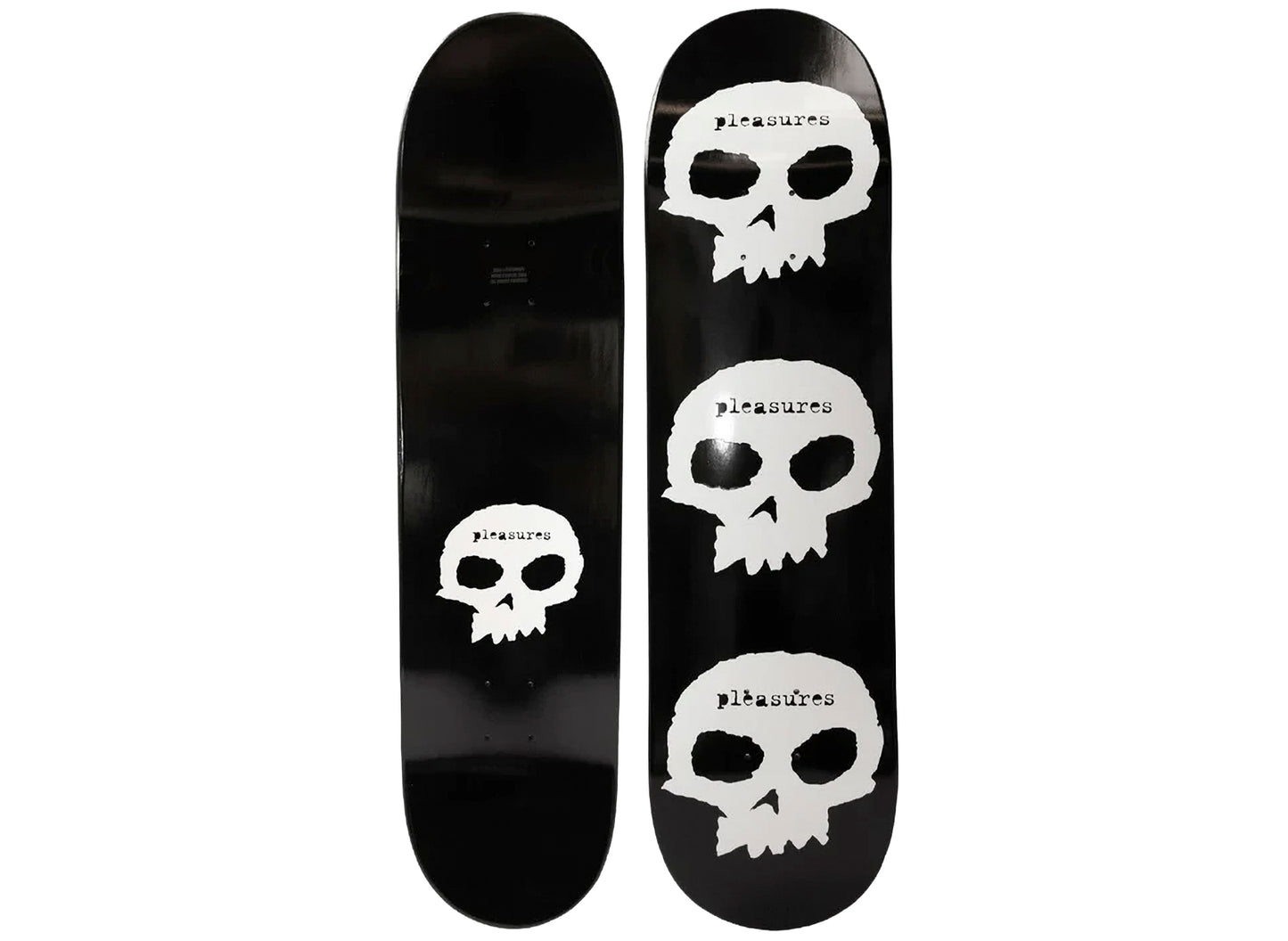Patineta Pleasures x Zero Black Skulls en Negro