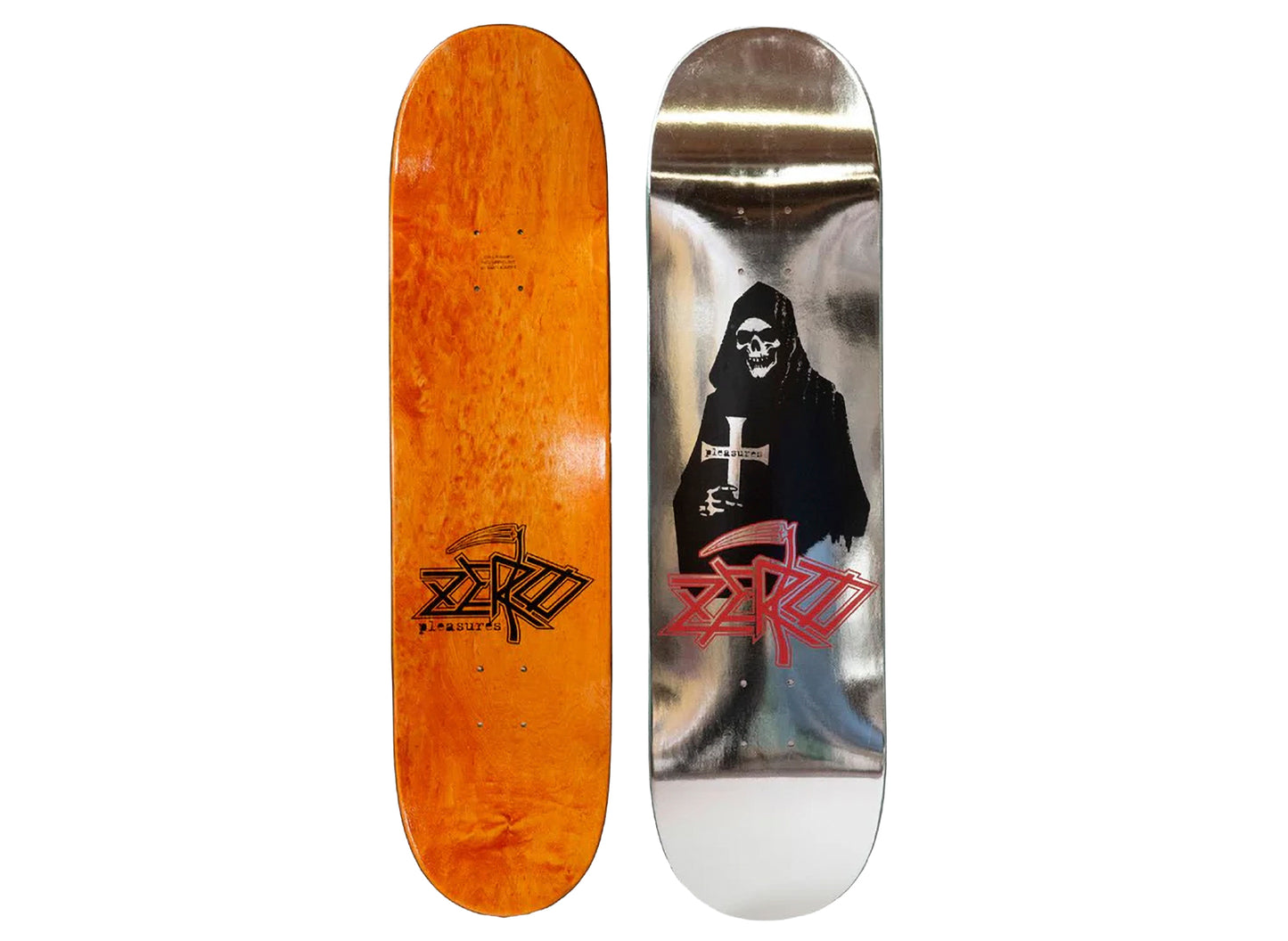 Pleasures x Zero Silver Reaper Skateboard-Deck in Silber